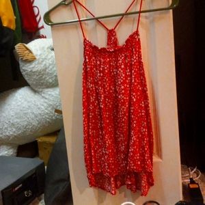 Red spaghetti straped shirt size M
